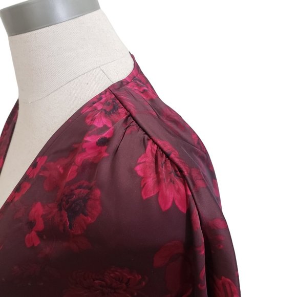 CT769 Chelsea.28 NWT Ladies Burgundy Short Sleeve dress - Picture 5 of 9